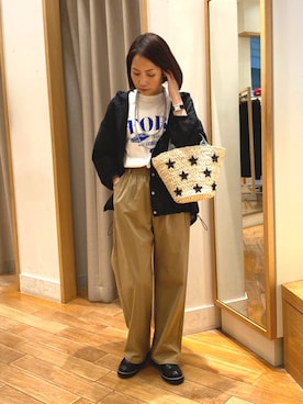 「fredy emue（フレディエミュ）のアイテム（ブルゾン）」を使った、森まどかさん（レディース・153cm）の春コーディネート