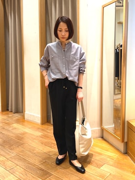 「シンフルコーデ」｜「アイテム（バッグ）」を使った、森まどかさん（レディース・153cm）の春コーディネート