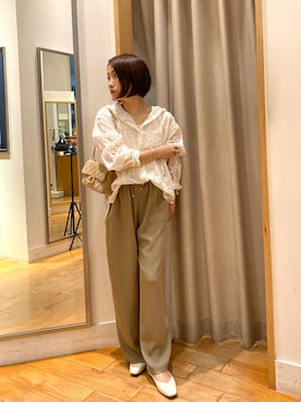 「ブラウスコーデ」｜森まどかさん（レディース・153cm）の秋コーディネート