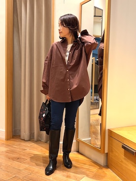 「Drifter（ドリフター）のアイテム（バッグ）」を使った、madokaさん（レディース・153cm）の秋コーディネート