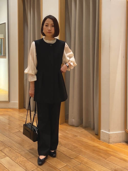 NOBLE ツイルクロス ジレ ベスト ノースリーブジャケット 36 日本製 NOBLE ツイルクロス ジレ ベスト ノースリーブジャケット 36 日本製