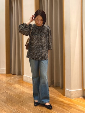 「小花柄」｜森まどかさん（レディース・153cm）の秋コーディネート