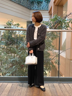 「秋先取りコーデ」｜「アイテム（アクセサリー）」を使った、森まどかさん（レディース・153cm）の秋コーディネート