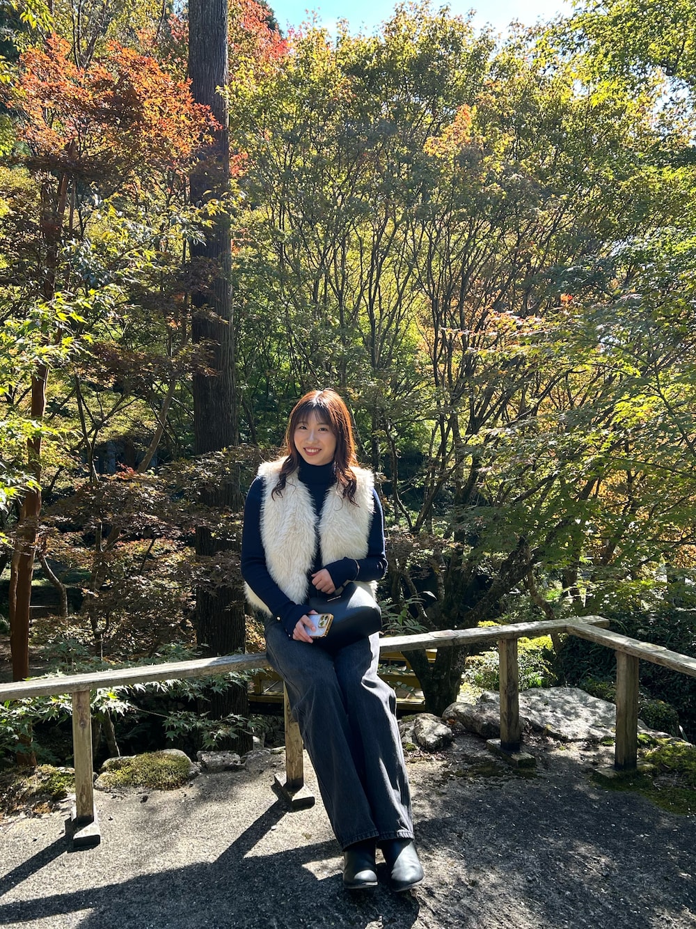 「紅葉、Discoat」｜「ORiental TRafficのアイテム（ブーツ、ブラック系）」を使った、oraaange0405さん（骨格ストレート・レディース・164cm）の冬コーディネートの1枚目の写真