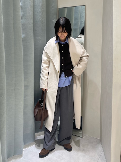 【一部WEB限定色】アンゴラビーバーベルテッドロングコート