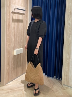 「アイテム（かごバッグ）」を使った、wataさん（レディース・164cm）の夏コーディネート