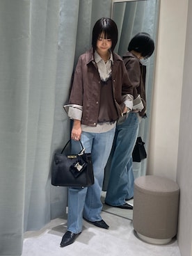 「アイテム（ポーチ）」を使った、wataさん（レディース・164cm）の秋コーディネート