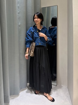 「NOLLEY’S Sophi（ノーリーズソフィ）の《セットアップ対応》【BECシリーズ】ウォッシャブルシアーローンアシメティアードスカート（スカート、ブラック系）」を使った、wataさん（レディース・164cm）の夏コーディネート