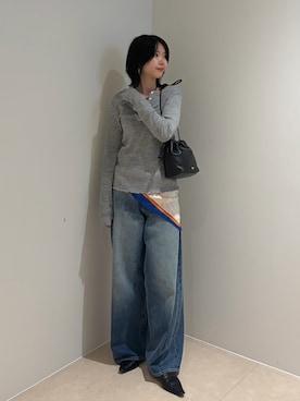 「NOLLEY’S（ノーリーズ）のキンチャクショルダー（ショルダーバッグ、ブラック系）」を使った、wataさん（レディース・164cm）の秋コーディネート