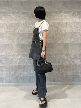 「アイテム（サロペット/オーバーオール）」を使った、wataさん（レディース・164cm）の夏コーディネート