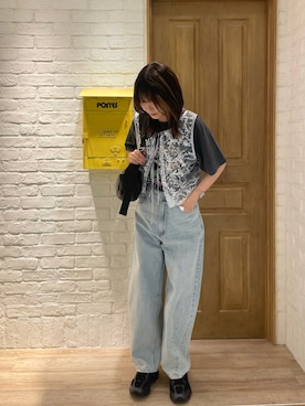 「アイテム（ベスト、シルバー系）」を使った、wataさん（レディース・164cm）の夏コーディネート