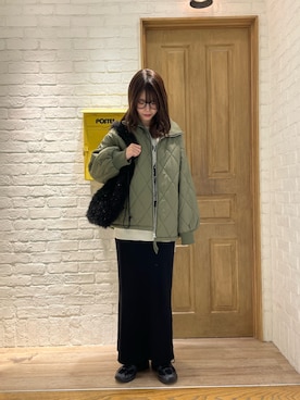 「ラメ」｜「アイテム（ブルゾン）」を使った、wataさん（レディース・164cm）の秋コーディネート