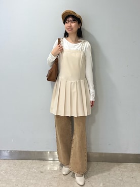 「archives（アルシーヴ）のアイテム（ワンピース/ドレス）」を使った、momokaさん（レディース・155cm）の春コーディネート