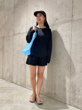 「SonnyLabel」｜「アイテム（キャップ）」を使った、カワノさん（レディース・161cm）の夏コーディネート