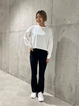「アイテム（レギンス/スパッツ）」を使った、カワノさん（レディース・161cm）の秋コーディネート