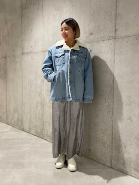 「Wrangler（ラングラー）のアイテム（ブルゾン）」を使った、カワノさん（レディース・161cm）の冬コーディネート