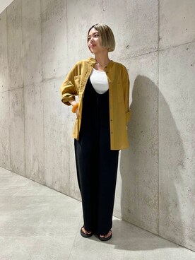 「FORK&SPOON」｜「アイテム（サロペット/オーバーオール）」を使った、カワノさん（レディース・161cm）の夏コーディネート