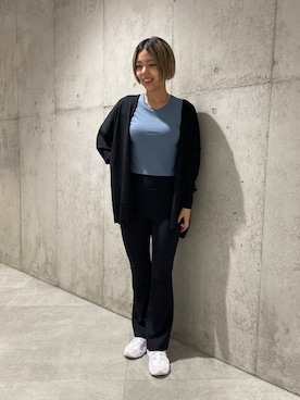 「アイテム（レギンス/スパッツ）」を使った、カワノさん（レディース・161cm）の秋コーディネート