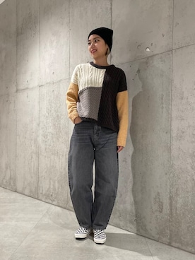 「アイテム（手袋、ベージュ系）」を使った、カワノさん（レディース・161cm）の冬コーディネート