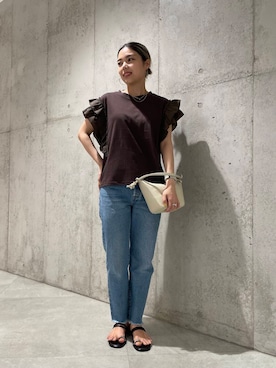「SonnyLabel」｜「アイテム（シューズ）」を使った、カワノさん（レディース・161cm）の夏コーディネート