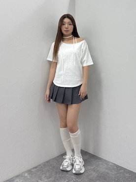 「3.3 Field Trip （3.3フィールドトリップ）の3.3 Field Trip／厚底スニーカー（スニーカー、ホワイト系）」を使った、yumenoさん（レディース）の春コーディネート