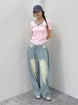 「アイテム（帽子）」を使った、yumenoさん（レディース・170cm）の春コーディネート