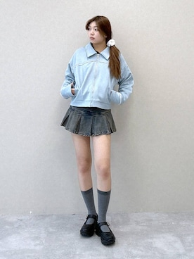 「アイテム（デニムスカート）」を使った、yumenoさん（レディース・168cm）の冬コーディネート