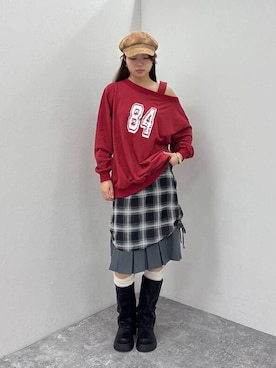 「アイテム（キャスケット）」を使った、yumenoさん（レディース・168cm）の秋コーディネート