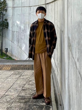 「Paraboot（パラブーツ）のアイテム（その他シューズ）」を使った、たまにさん（メンズ・172cm）の秋コーディネート