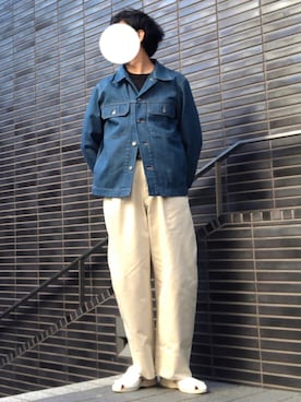 「シンフルコーデ」｜「アイテム（デニムジャケット）」を使った、たまにさん（メンズ・172cm）の秋コーディネート