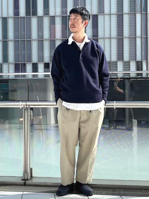 セール】SHIPS: ヘビー ボイルド ヘンリーネック ニット（ニット