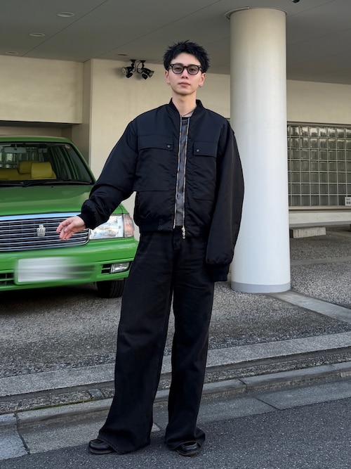 メンズ ブラックデニム ルーズ ストレート D-RISE L.30（デニムパンツ