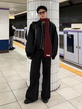 「アイテム（MA-1）」を使った、rintarouさん（メンズ・176cm）の秋コーディネート