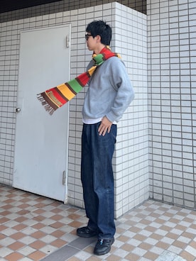 「アイテム（マフラー）」を使った、rintarouさん（メンズ・176cm）の秋コーディネート