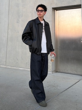 「アイテム（メガネ）」を使った、rintarouさん（メンズ・176cm）の冬コーディネート