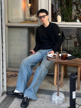 「アイテム（ニット/セーター）」を使った、rintarouさん（メンズ・176cm）の秋コーディネート