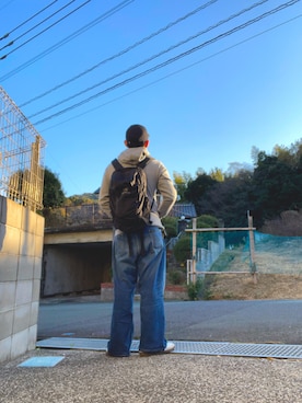 「アイテム（バックパック/リュック）」を使った、がぶさん（メンズ・175cm）の冬コーディネート