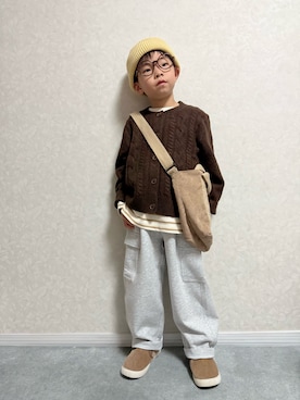 「アイテム（カーディガン/ボレロ）」を使った、lenlen23さん（キッズ・110cm）の秋コーディネート