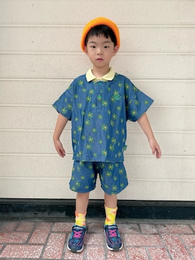 「アイテム（ニットキャップ/ビーニー）」を使った、lenlen23さん（キッズ・110cm）の夏コーディネート