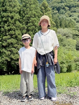 「GLOBAL WORK（グローバルワーク）のアイテム」を使った、lenlen_rinrinさん（キッズ・110cm）の夏コーディネート