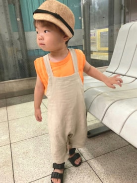 「Ampersand（アンパサンド）のアイテム（サンダル）」を使った、lenlen23さん（キッズ・80cm）の夏コーディネート