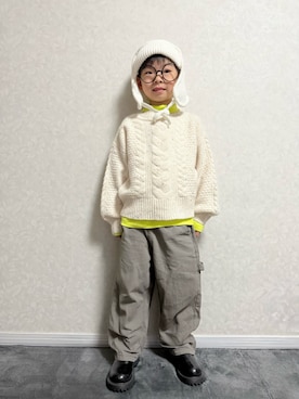 「アイテム（ニットキャップ/ビーニー）」を使った、lenlen_rinrinさん（キッズ・110cm）の秋コーディネート