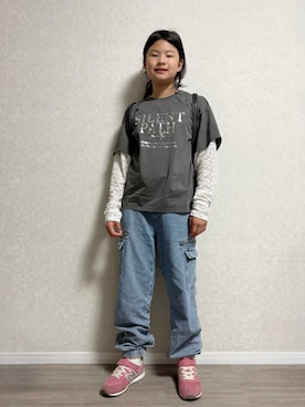 「GLOBAL WORK（グローバルワーク）のアイテム（トップス）」を使った、lenlen_rinrinさん（キッズ・145cm）の春コーディネート