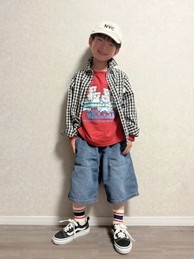 「アイテム（キャップ）」を使った、lenlen_rinrinさん（キッズ・110cm）の春コーディネート