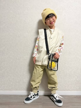 「アイテム（トップス）」を使った、lenlen_rinrinさん（キッズ・110cm）の春コーディネート
