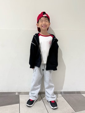 「アイテム（スウェットパンツ）」を使った、lenlen23さん（キッズ・110cm）の秋コーディネート