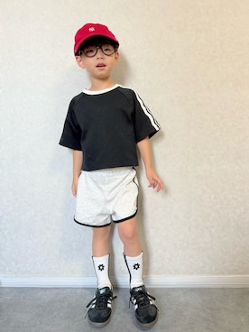 「アイテム（メガネ）」を使った、lenlen23さん（キッズ・110cm）の夏コーディネート