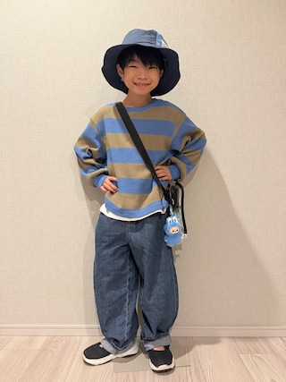 「AmiAmi（アミアミ）のキッズ・ジュニアメッシュシューズ（サンダル）」を使った、lenlen_rinrinさん（キッズ・110cm）の夏コーディネート