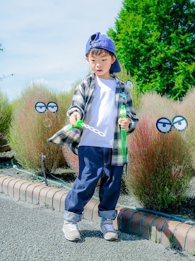 「アイテム（ブローチ/コサージュ）」を使った、lenlen23さん（キッズ・110cm）の秋コーディネート