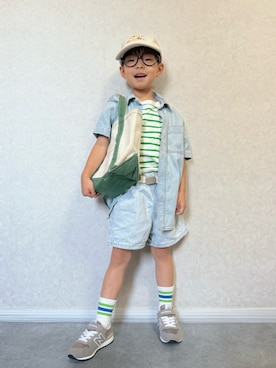 「アイテム（バッグ）」を使った、lenlen23さん（キッズ・110cm）の秋コーディネート